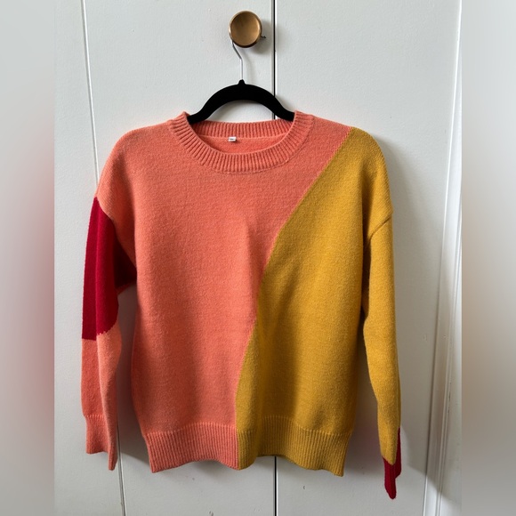 Sweaters - Knit Colorblock Wool Blend Sweater, Thick & Cozy